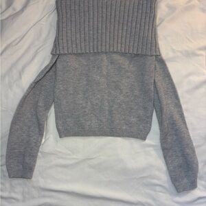 Cotton On Light Gray Women's Off the Shoulder Sweater